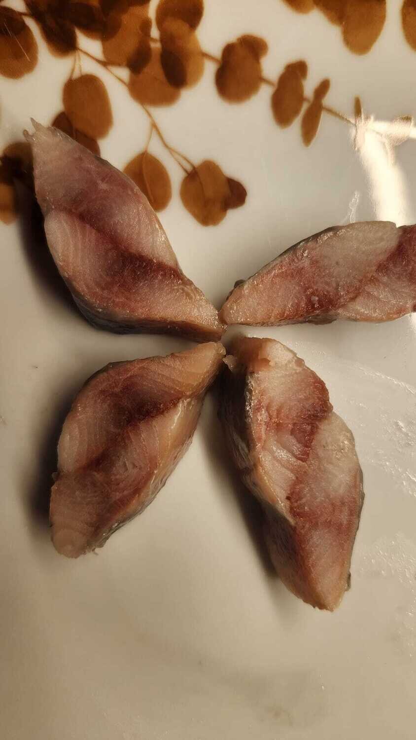 Fish (salted): Herring (WILD) 150gr, from Holland. cleaned fillets, no oil, no vinegar. premium quality item.