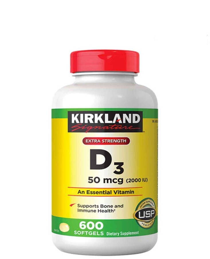 Vitamin D3 2000 IU Kirkland (600 softgels)