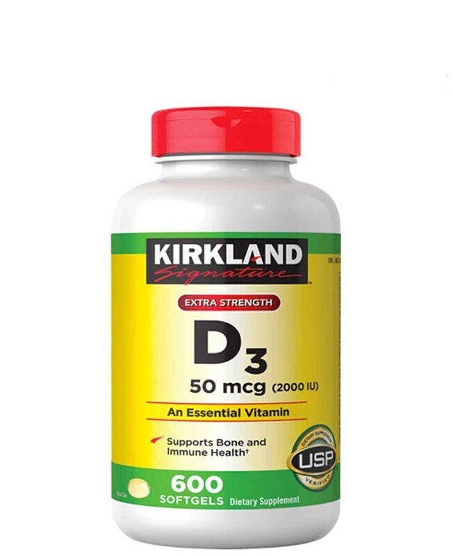 Vitamin D3 2000 IU Kirkland (600 softgels)