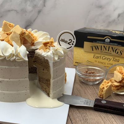 伯爵茶海鹽奶蓋 配焦糖脆脆