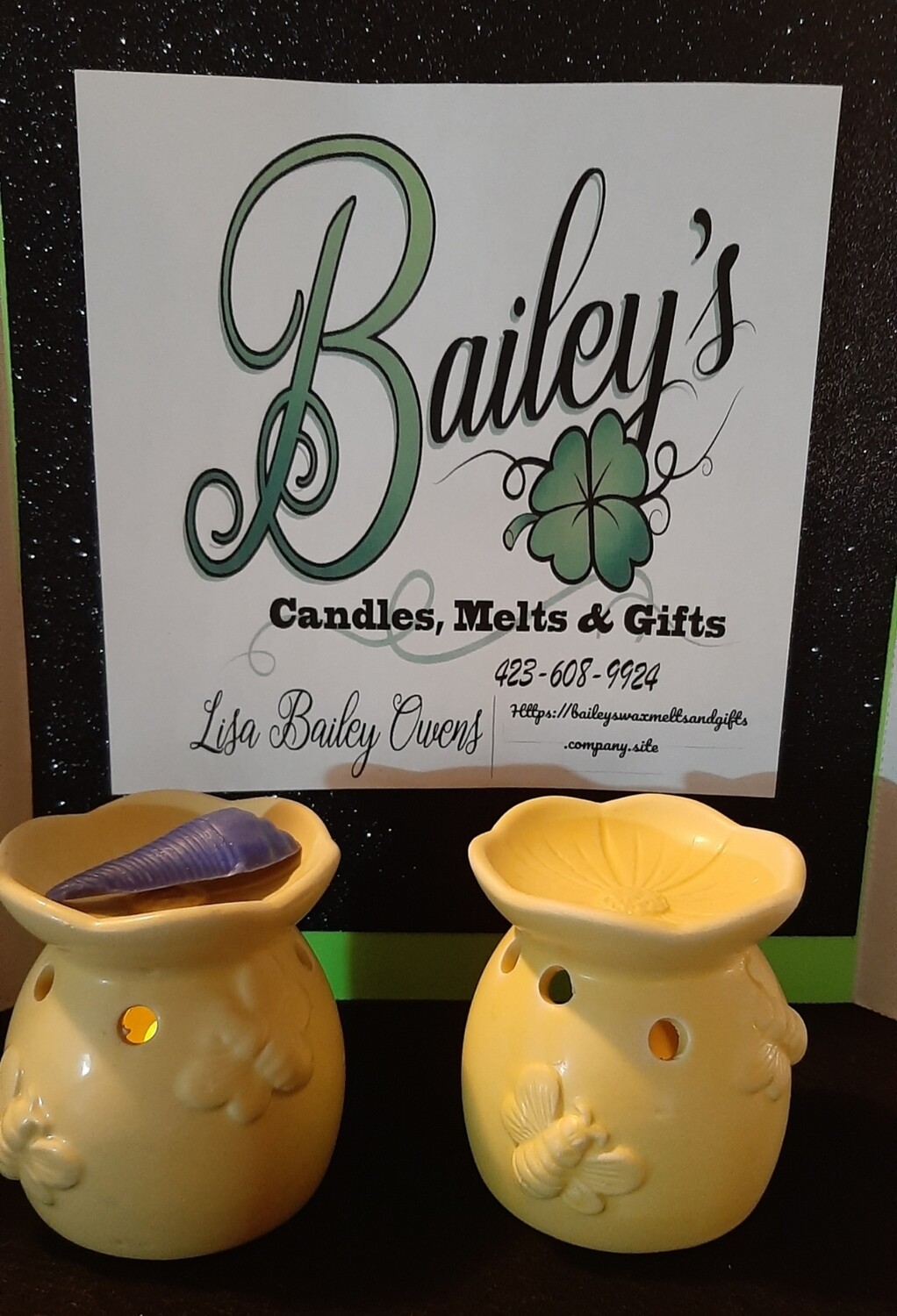 Ceramic Tea Light Melter
Lt Yellow with Honey Bee design