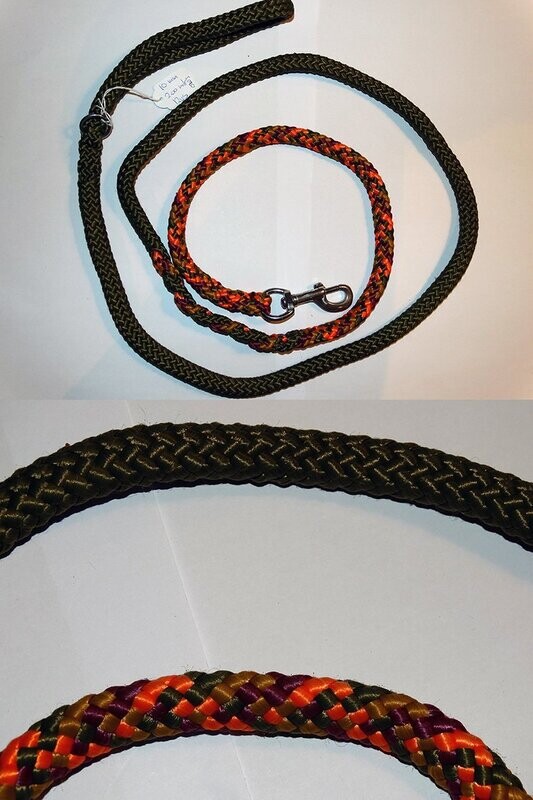Gevlochten hondenriem 10 mm Ø 200 cm lengte