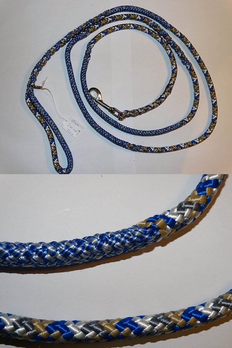 Gevlochten hondenriem 8 mm Ø 250 cm lengte