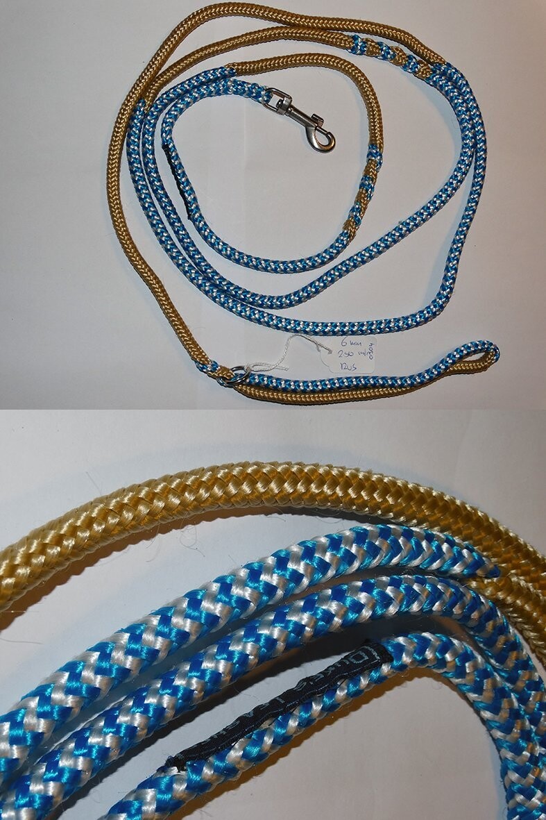 Gevlochten hondenriem 6 mm Ø 250 cm lengte