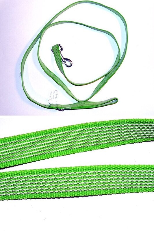 Platte hondenriem 20 mm  200 cm lengte (met rubber grip)