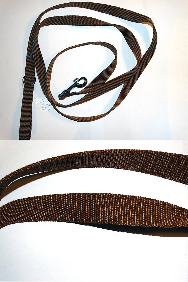 Platte hondenriem nylon 25 mm  250 cm lengte