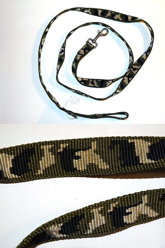 Platte nylon hondenriem 25 mm  200 cm lengte