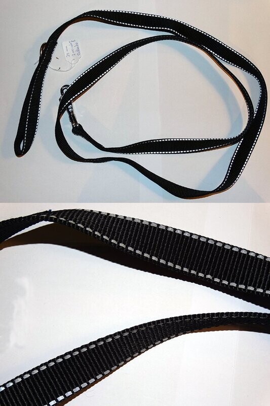 Platte hondenriem nylon 25 mm  200 cm lengte incl. reflectie