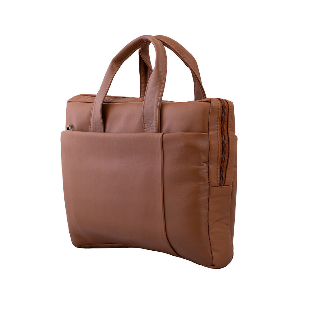 Laptop Shoulder Bag BG61N Leather 14&quot; - Brown