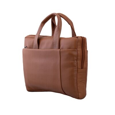 Laptop Shoulder Bag BG61N Leather 14" - Brown