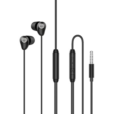 earphone HP66B with Mic 3.5mm Volume Control - Black