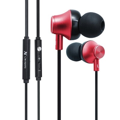 Earphone HP08R Metal with Microphone - Red