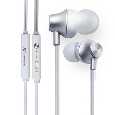 Earphone HP08S Metal with Microphone - Silver
