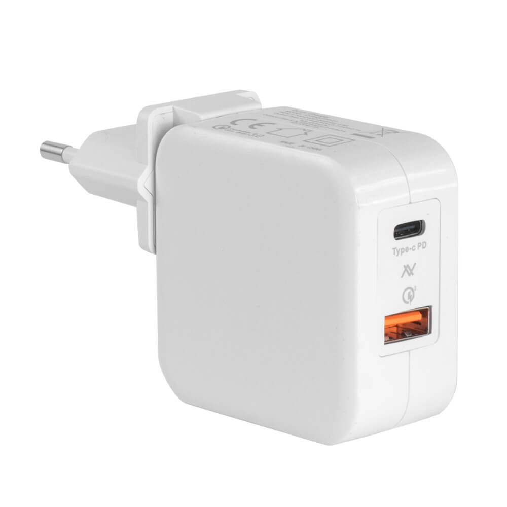 Home Charger MX477 Type C PD & USB Charge - Black