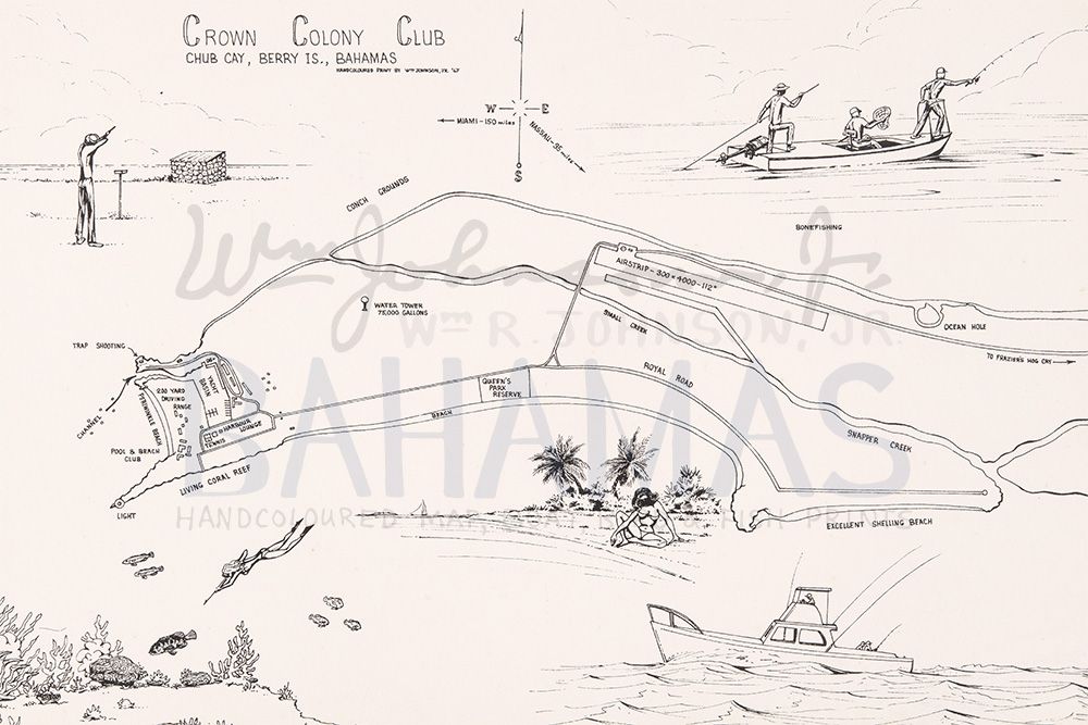 Crown Colony Club Black &amp; White Map