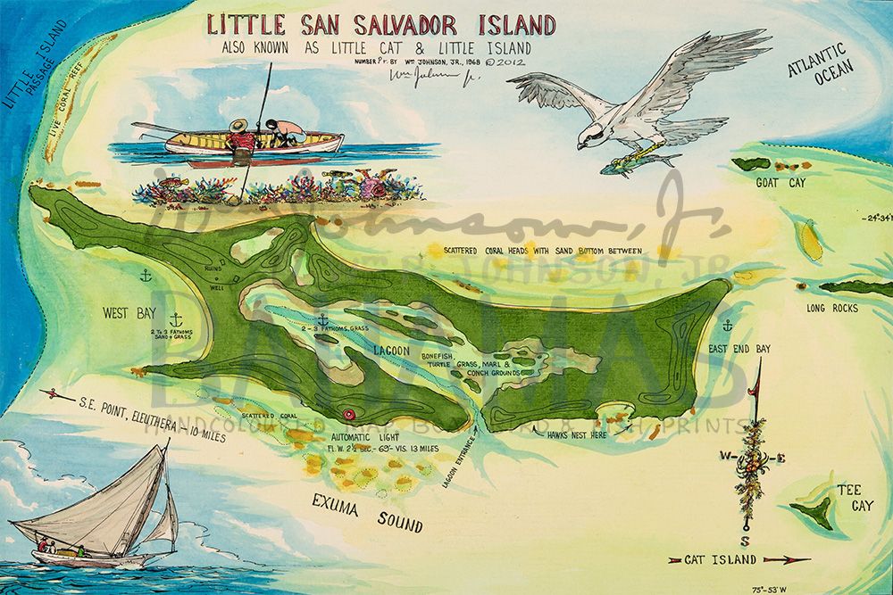 Little San Salvador Island Map
