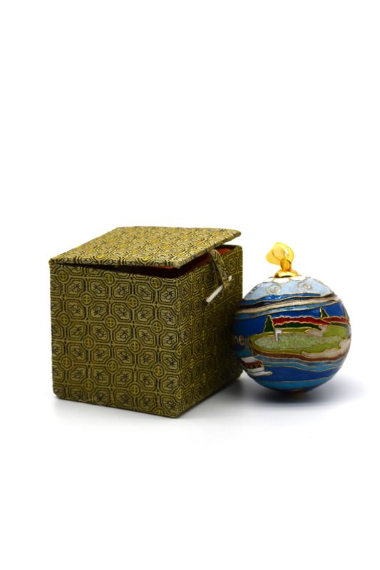 KKD Cloisonne Floating Green Round Ornament