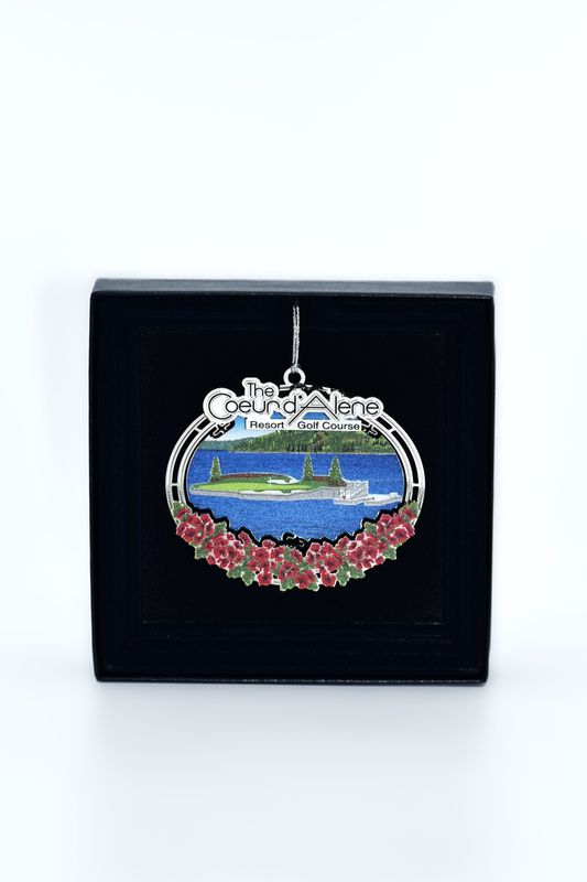 Floating Green Silver Metal Ornament