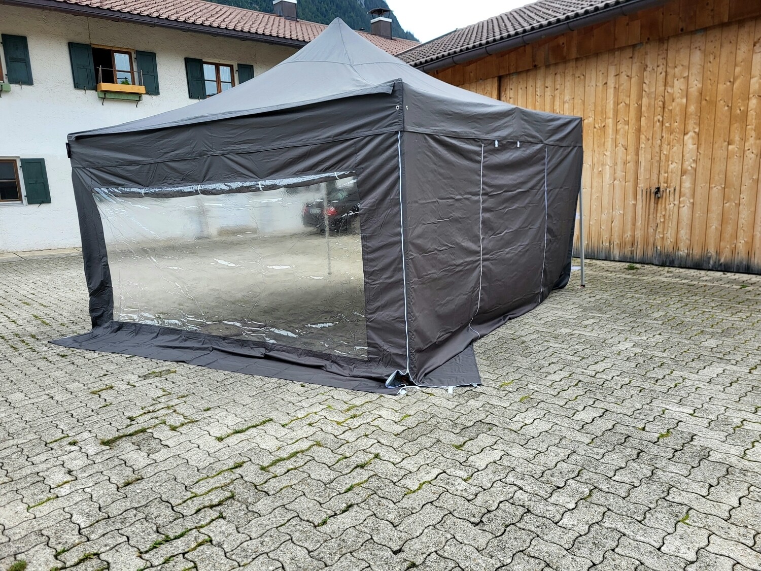 Pavillon 4 x 4 Meter grau