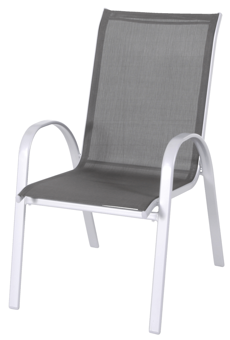 Stuhl mit Lehne - outdoor grau/schwarz