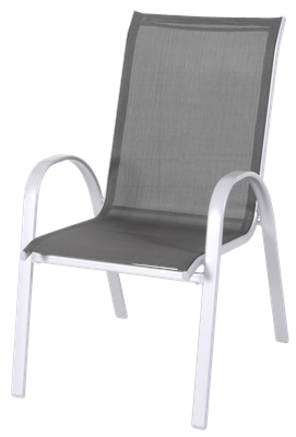 Stuhl mit Lehne - outdoor grau/schwarz