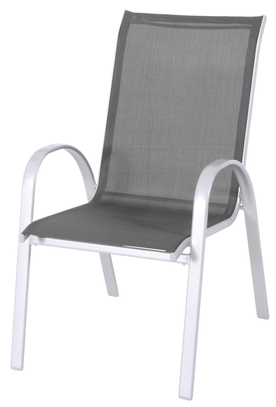 Stuhl mit Lehne - outdoor grau/schwarz