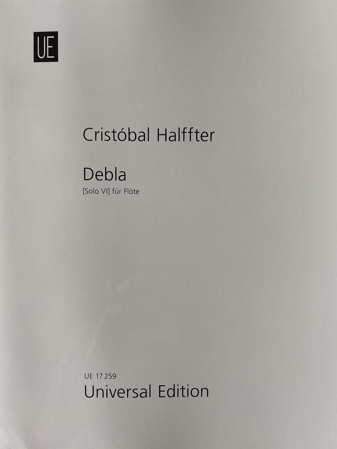 Cristóbal Halffter - Debla - Solo VI
