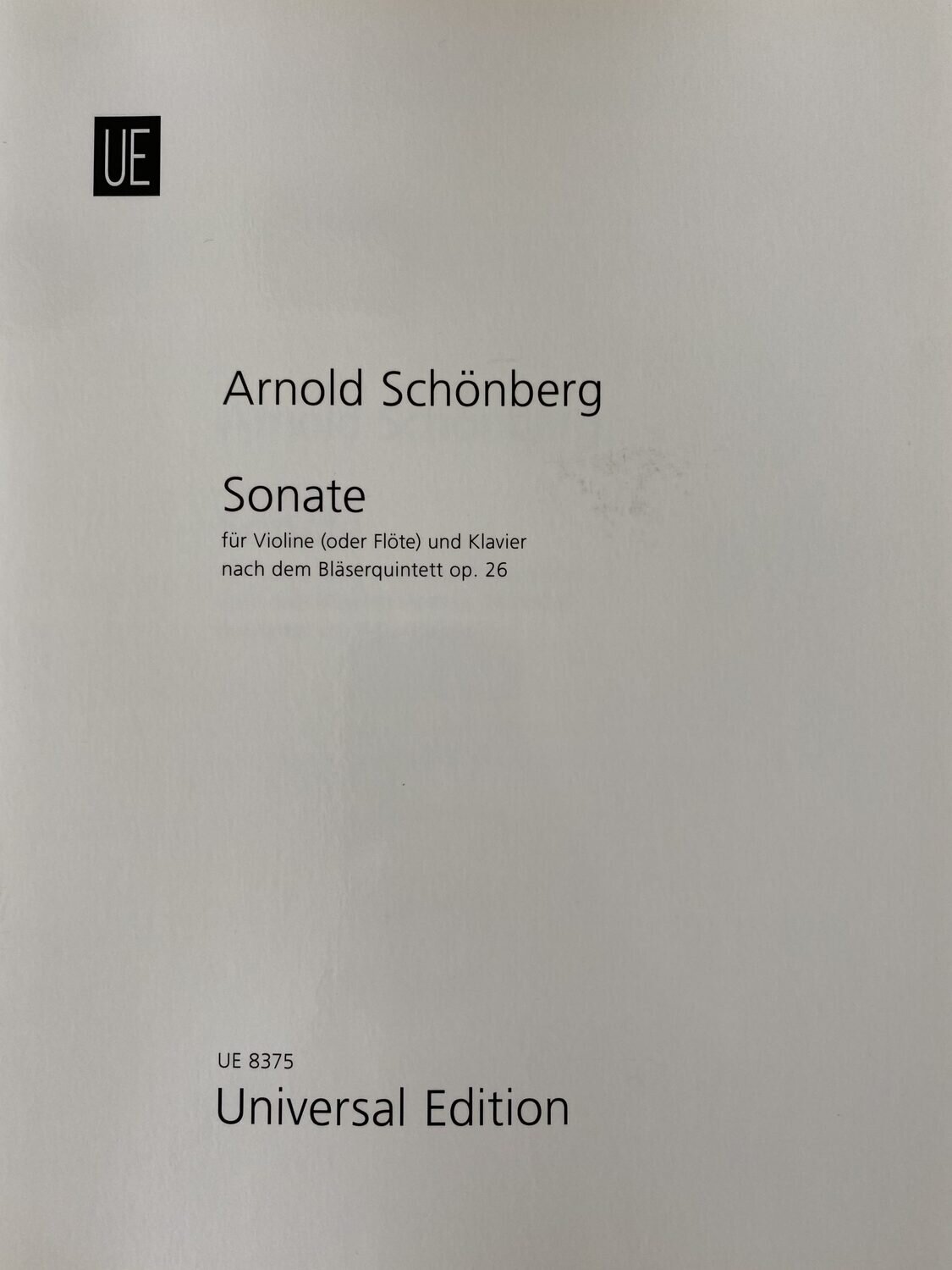 Arnold Schönberg - Sonate - nach dem Bläserquintett op. 26