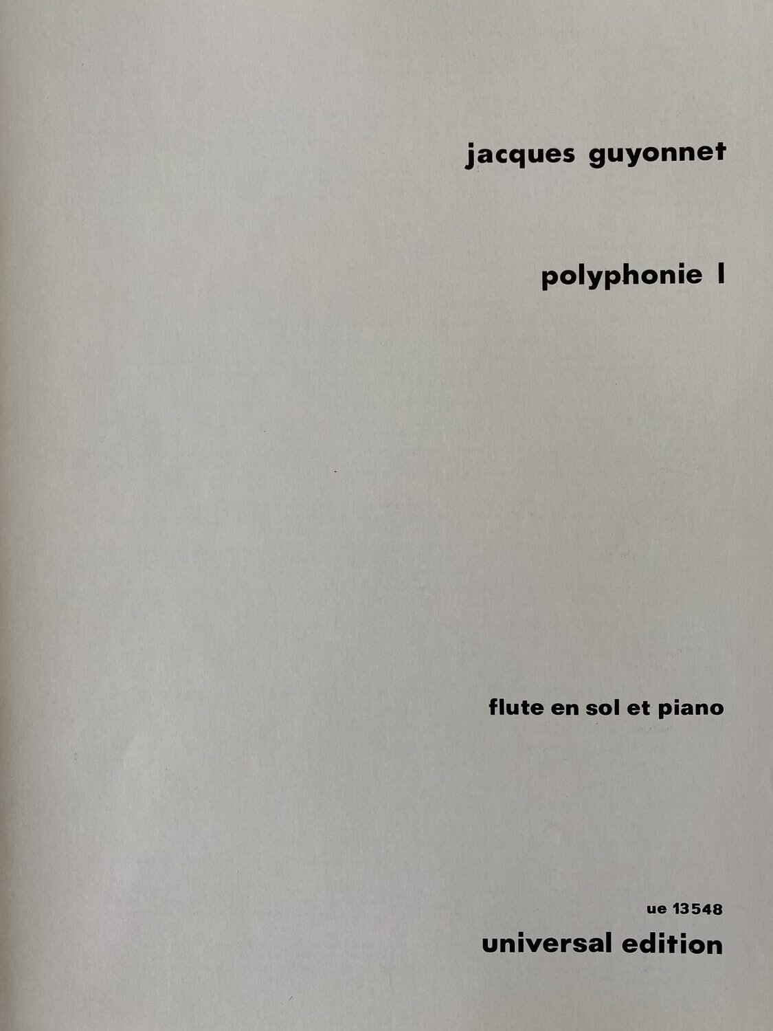 Jacques Guyonnet - Polyphonie I