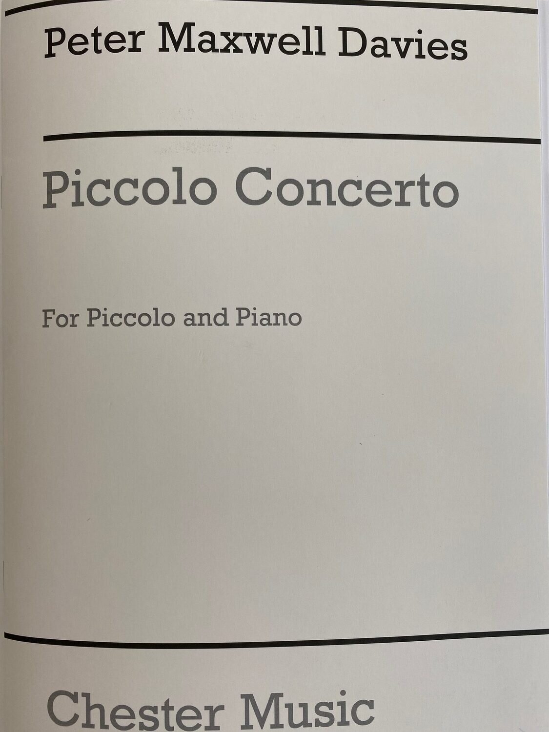 Peter Maxwell Davies - Piccolo Concerto