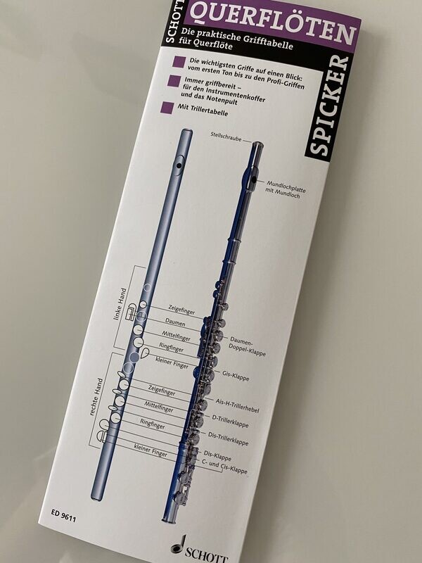Querflöten Spicker - Griff- und Trillertabelle Querflöten Spicker - Griff- und Trillertabelle