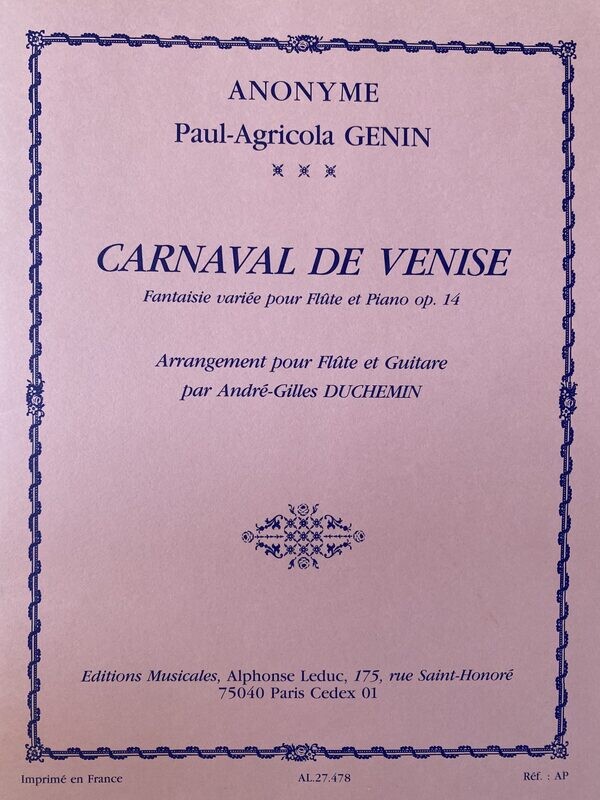P-A. Genin - Carnaval De Venise op. 14 P-A. Genin - Carnaval De Venise op. 14