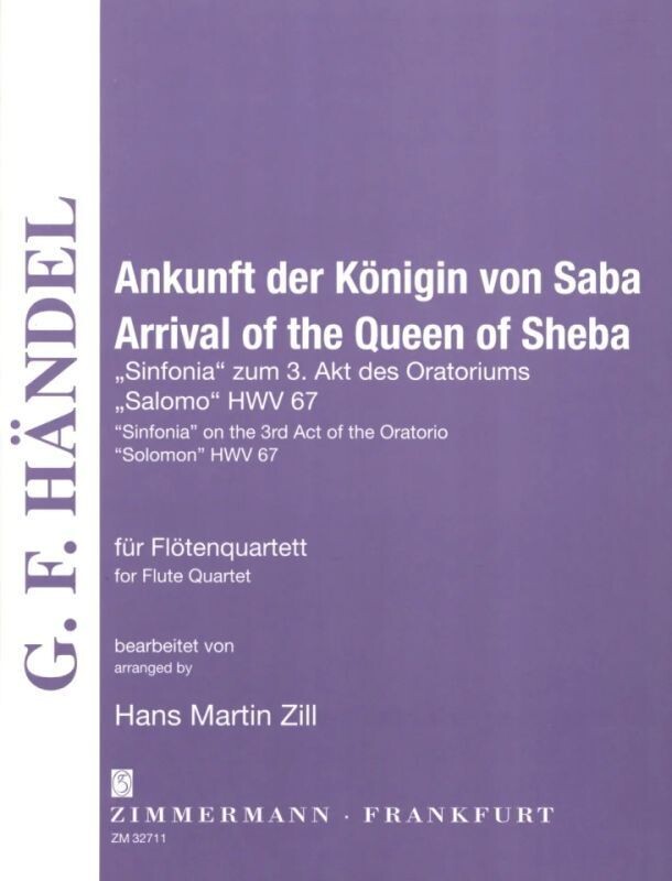 G.F. Händel - Ankunft der Königin von Saba - für Flötenquartett