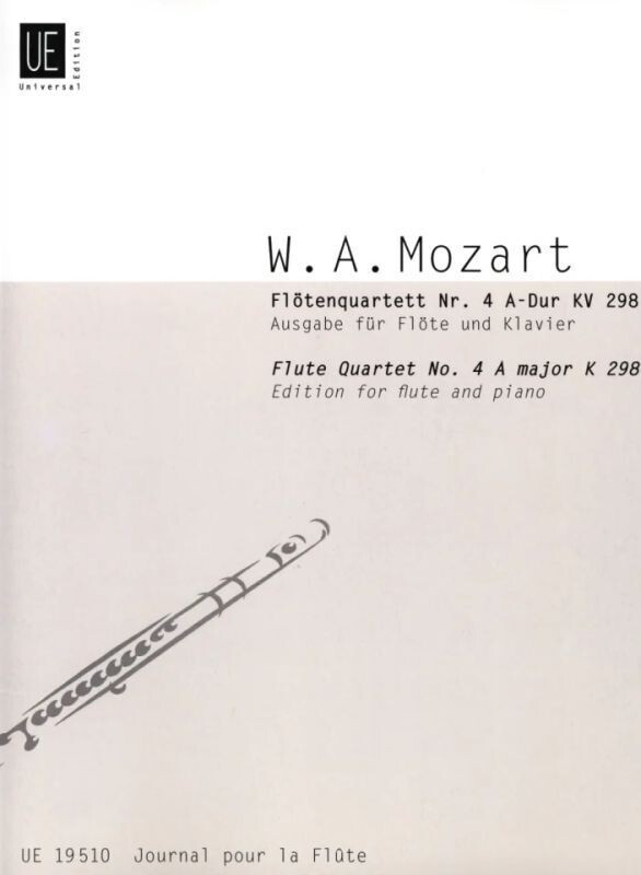 W.A. Mozart - Flötenquartett Nr. 4 A-Dur, KV.298 (Klavierauszug)