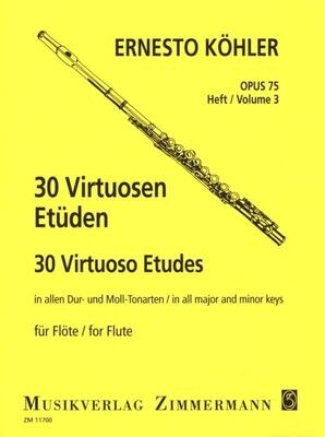 Ernesto Köhler - 30 virtuose Etüden Opus 75 - Heft 3