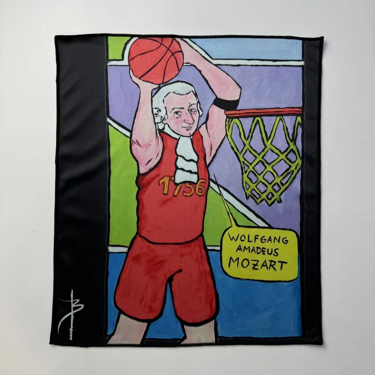 B-Flute - Großes Mikrofasertuch - Mozart shooting hoops