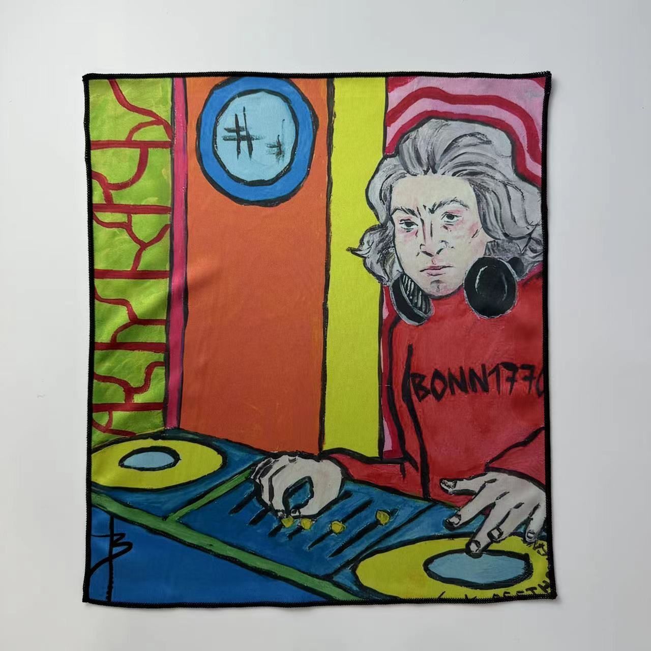 B-Flute - Großes Mikrofasertuch - Beethoven with turntables