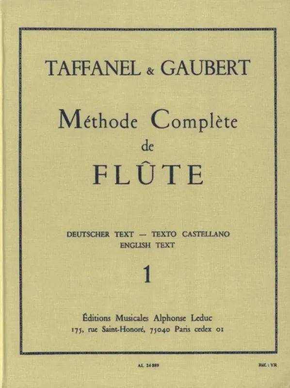 Taffanel & Gaubert - Méthode Complète de Flute - Band 1