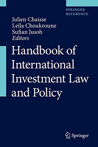 Handbook of International Investment Law and Policy