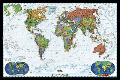 National Geographic: World Decorator Wall Map - Laminated (46 X 30.5 Inches) (National Geographic Reference Map)