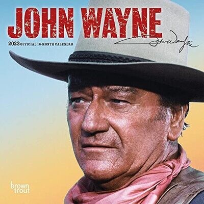 John Wayne Official | 2023 7 X 14 Inch Monthly Mini Wall Calendar | Browntrout | Usa American Actor Celebrity Duke