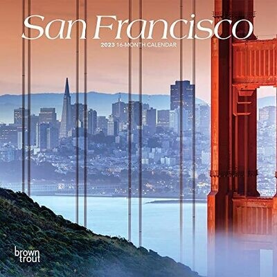 San Francisco | 2023 7 X 14 Inch Monthly Mini Wall Calendar | Browntrout | Usa United States Of America California Pacific West City
