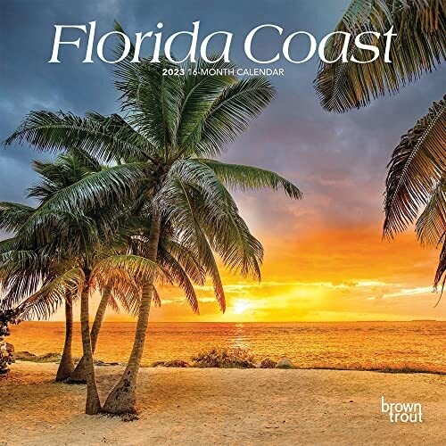 Florida Coast | 2023 7 X 14 Inch Monthly Mini Wall Calendar | Browntrout | Usa United States Of America Southeast State Nature