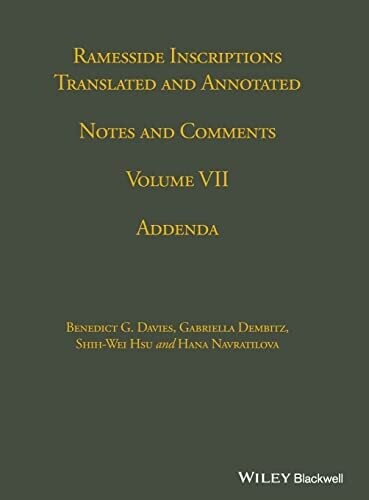 Ramesside Inscriptions, Addenda (Ramesside Inscriptions Notes)