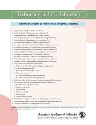 Neonatal Simulation Card: Debriefing And Co-Debriefing