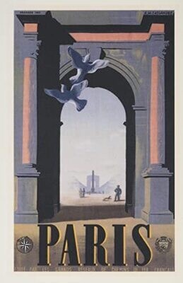Vintage Journal Doves By Arch, Paris, France (Pocket Sized - Found Image Press Journals)