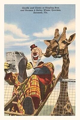 Vintage Journal Giraffe And Clown, Sarasota, Florida (Pocket Sized - Found Image Press Journals)