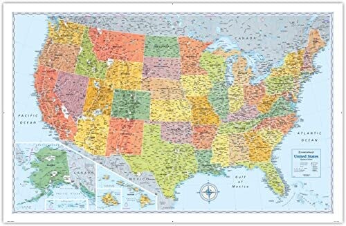 Rand Mcnally Signature Edition U.S. Wall Map � Folded