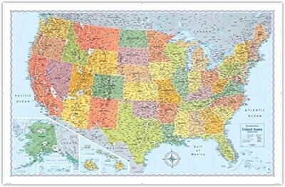 Rand Mcnally Signature Edition U.S. Wall Map � Folded