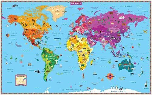 Rand Mcnally Kids&#39; Illustrated World Wall Map - Folded